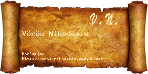 Vörös Nikodémia névjegykártya